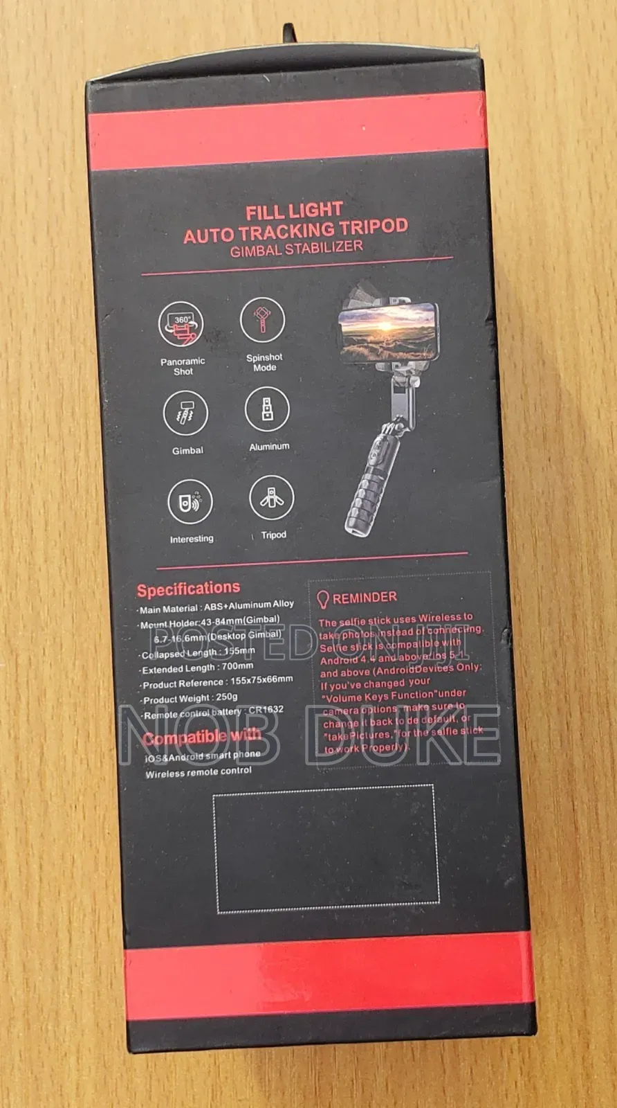 Q18 360° Rotating Gimbal Stabiliser Selfie Stick Tripod