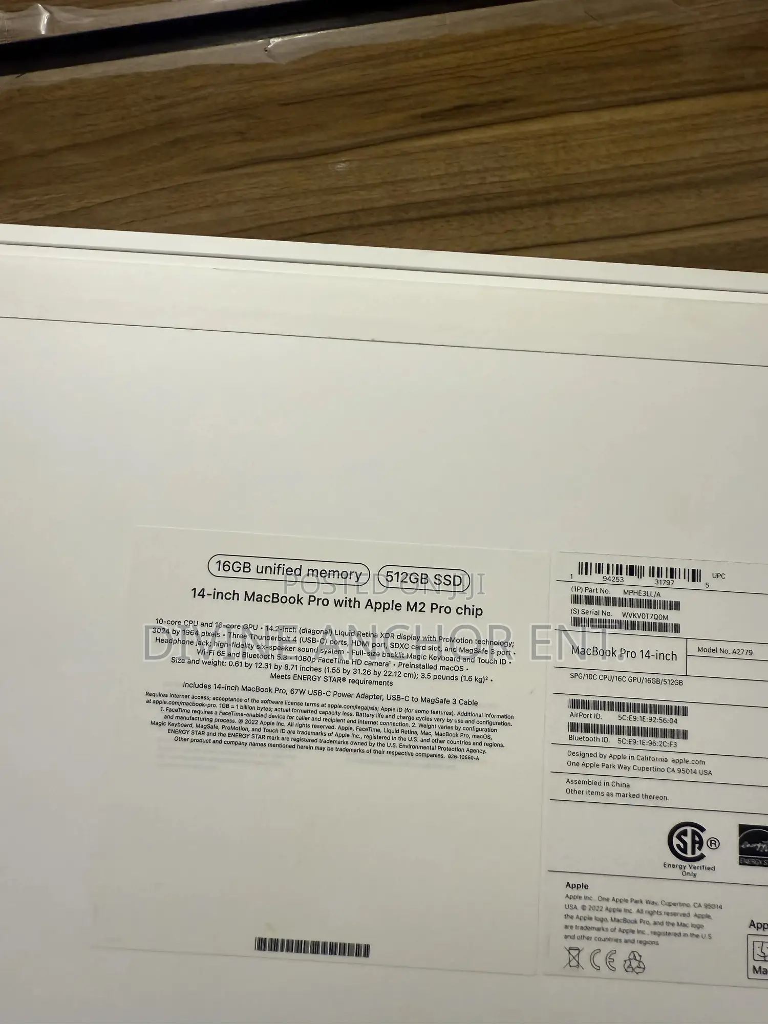 New Laptop Apple MacBook Pro 2023 M2 Pro 14-inch 16GB SSD 512GB