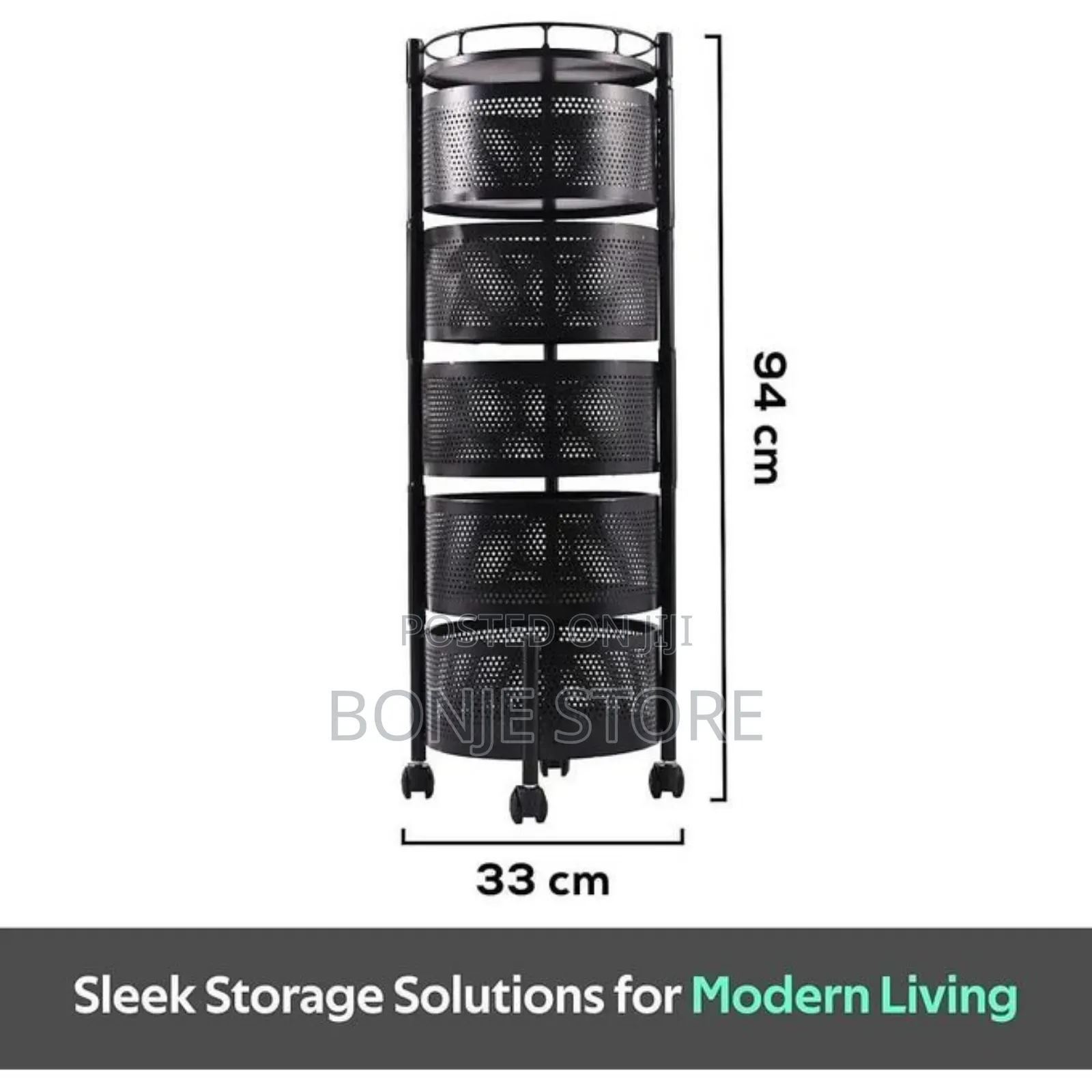 5 Layer Round Shape Kitchen Storage Rack, Rotating Rack, Fruit Basket