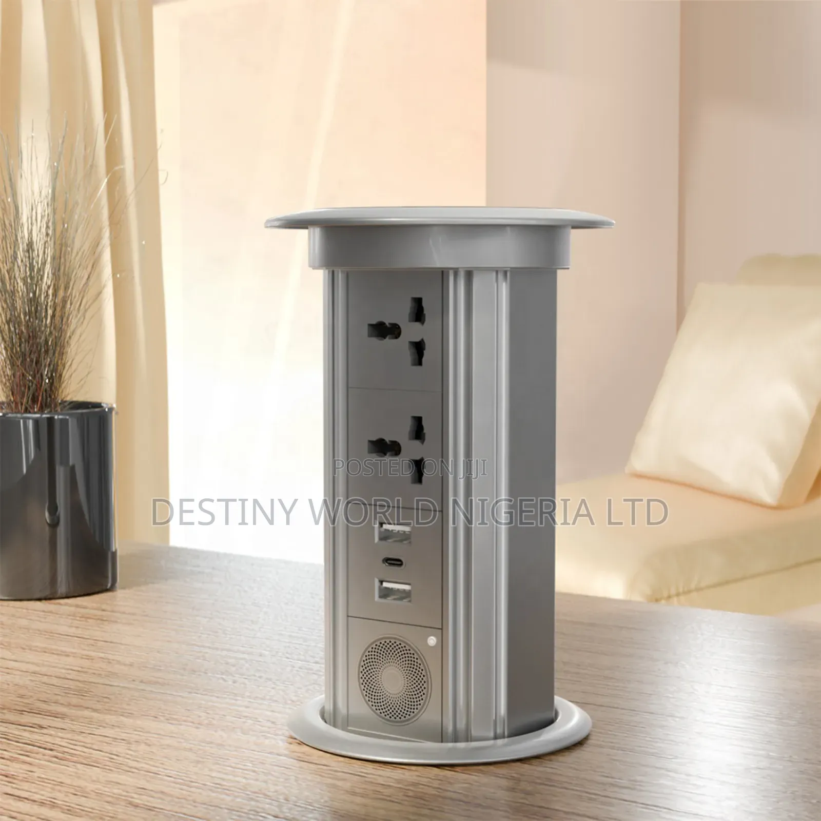Pop Up Table Retractable Socket With (Bluetooth & Speaker)