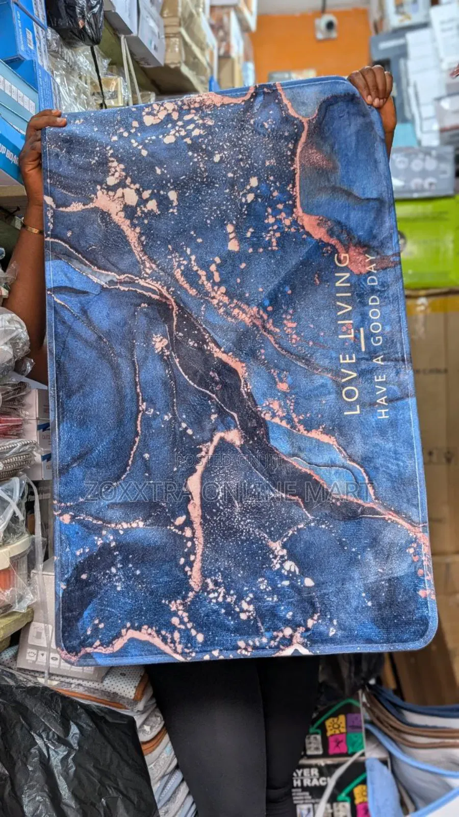 80cm by 50cm Sapphire Marble Design Door Mat