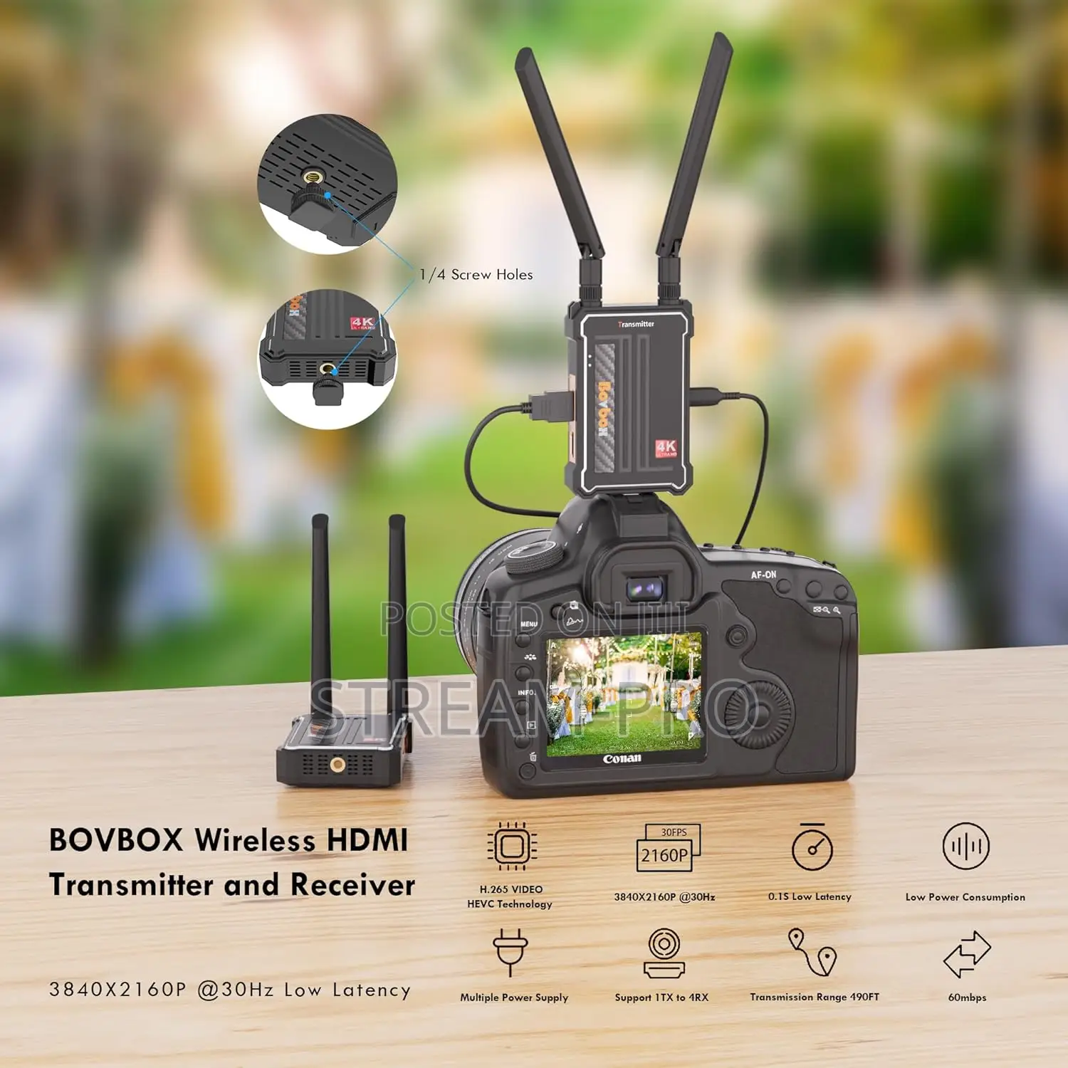 Bovbox 1tx*3rx Wireless Hdmi Transmitter And Receiver 200m