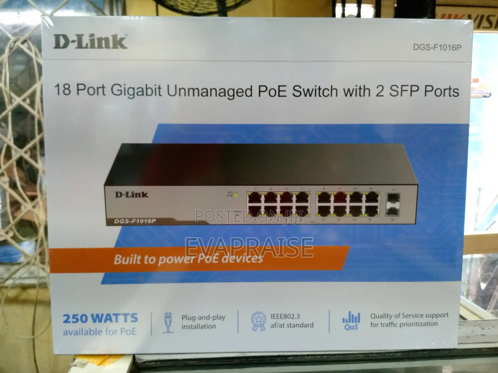 D Link 18 Port Gigabit Unmanaged Poe Switch With 2 SFP Ports DGS-F1016