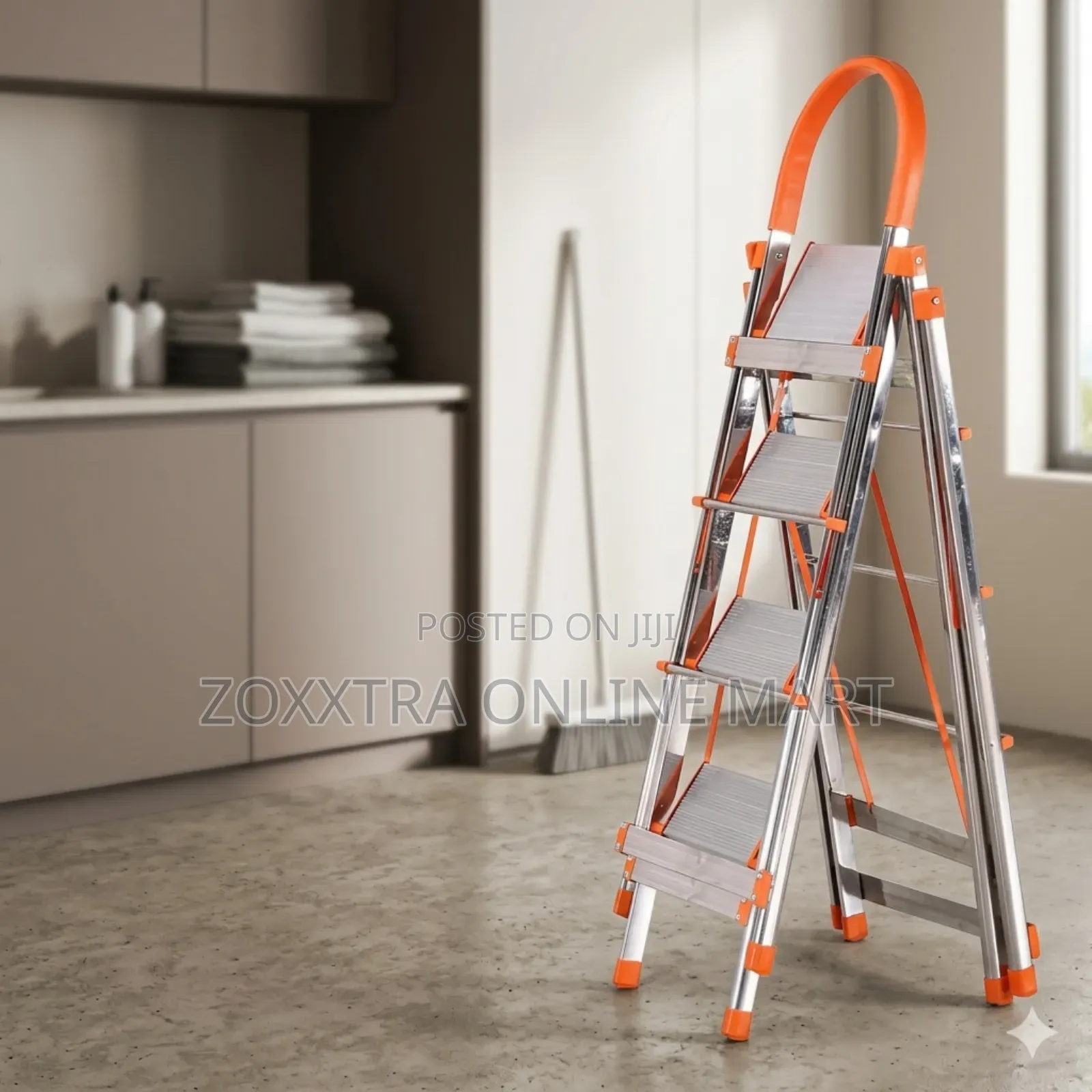 Multifunctional Stainless Steel Ladder and Clothes Hanger