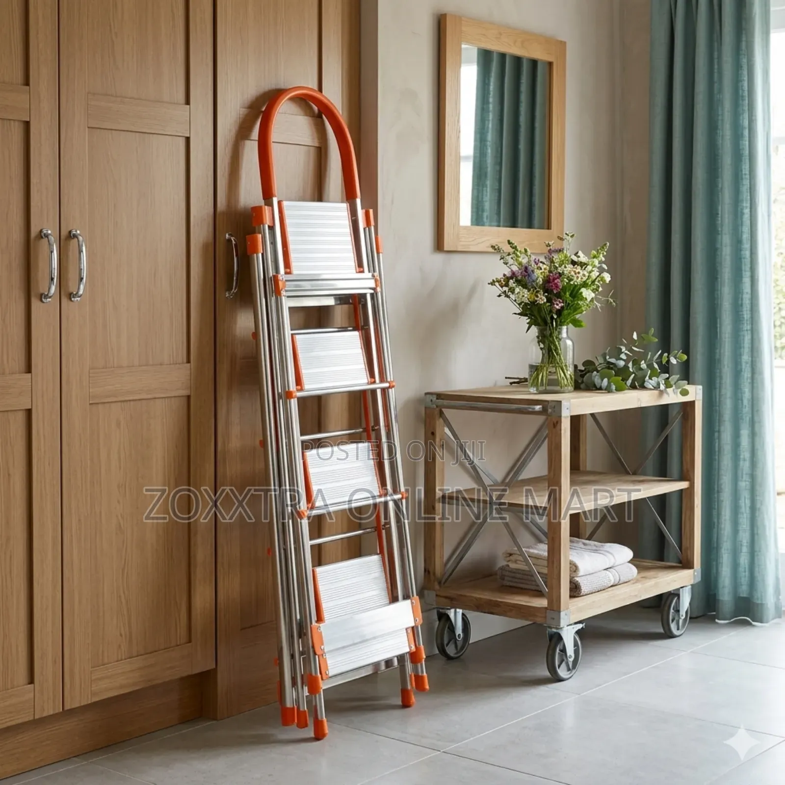 Multifunctional Stainless Steel Ladder and Clothes Hanger