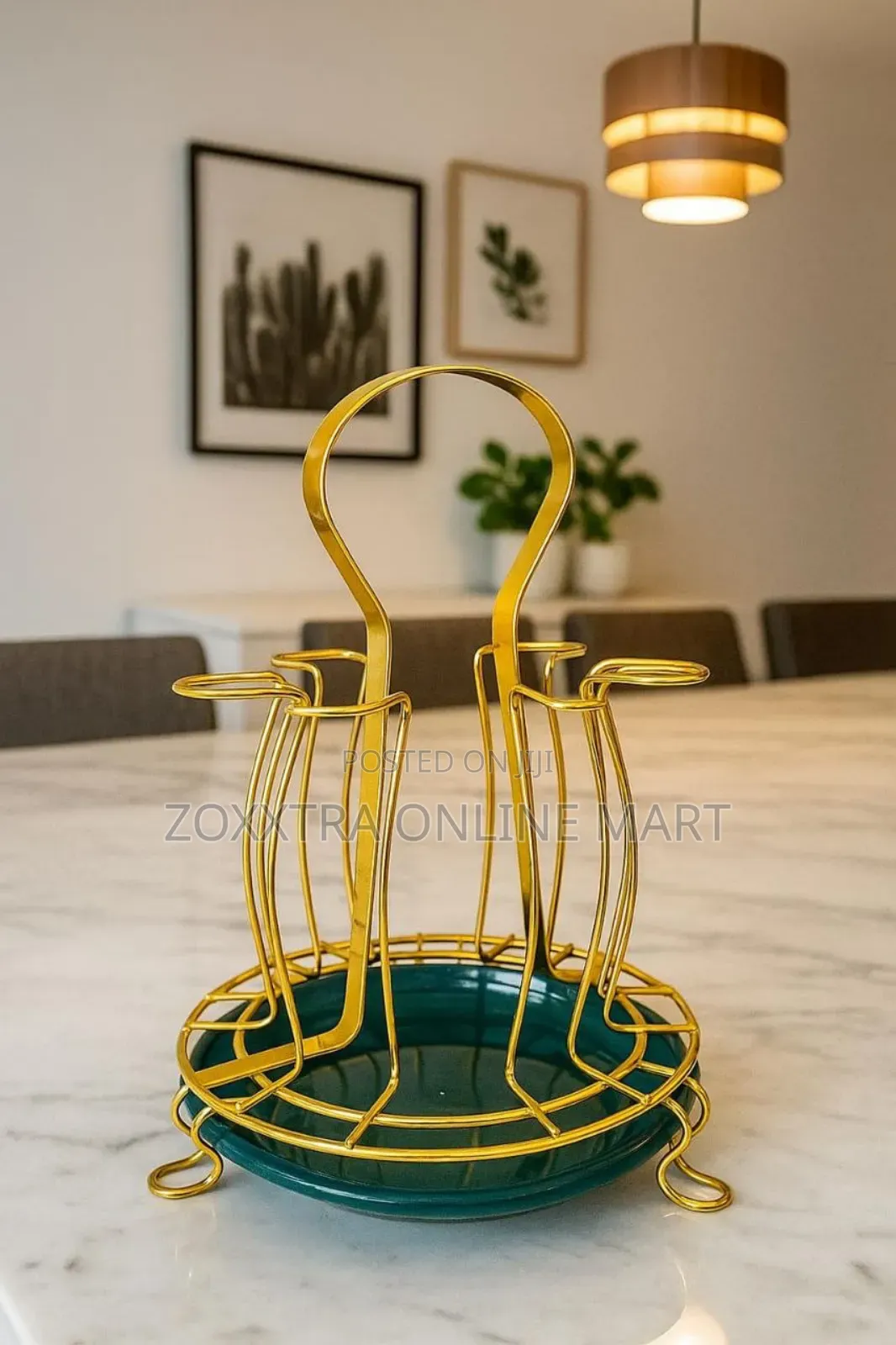 6-Holder Gold Plated Glasses Rack
