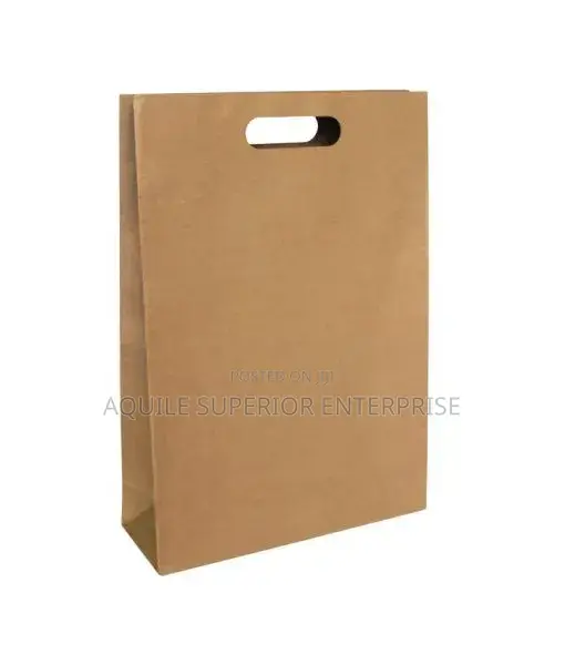 Brown A4 Medium Craft Paper Bag 110gsm Die-Cut Handle, Portrait