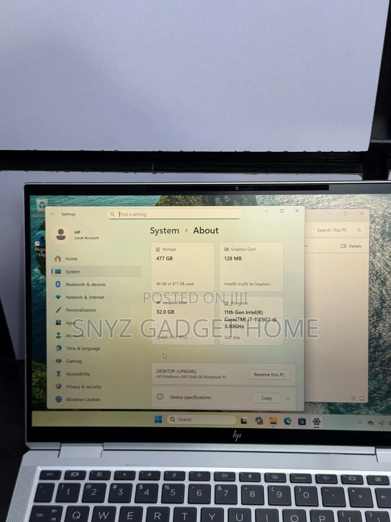 Laptop HP EliteBook 1040 G8 32GB Intel Core i7 SSD 512GB