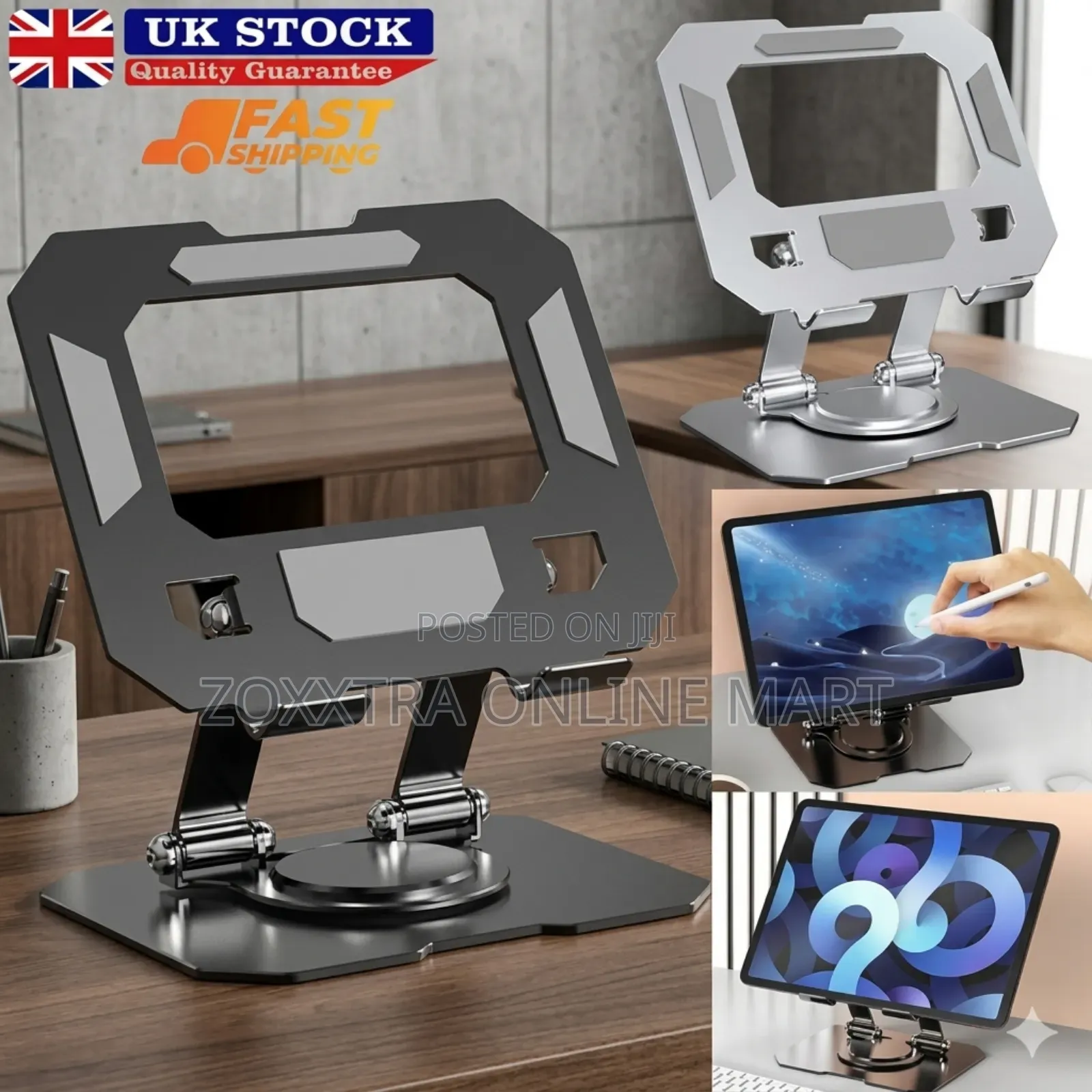 360° Rotating Foldable Metal Phone/Tablet Holder