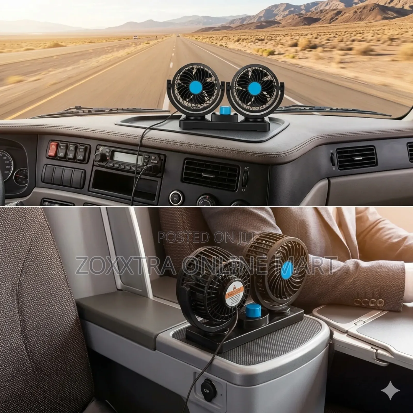 Double Headed Car Fan