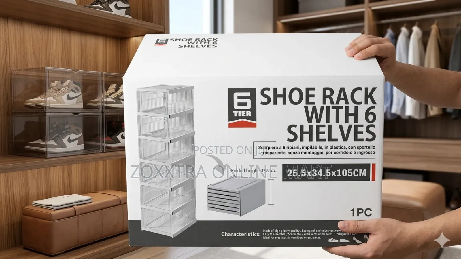 6-Tier Collapsible Shoe Rack