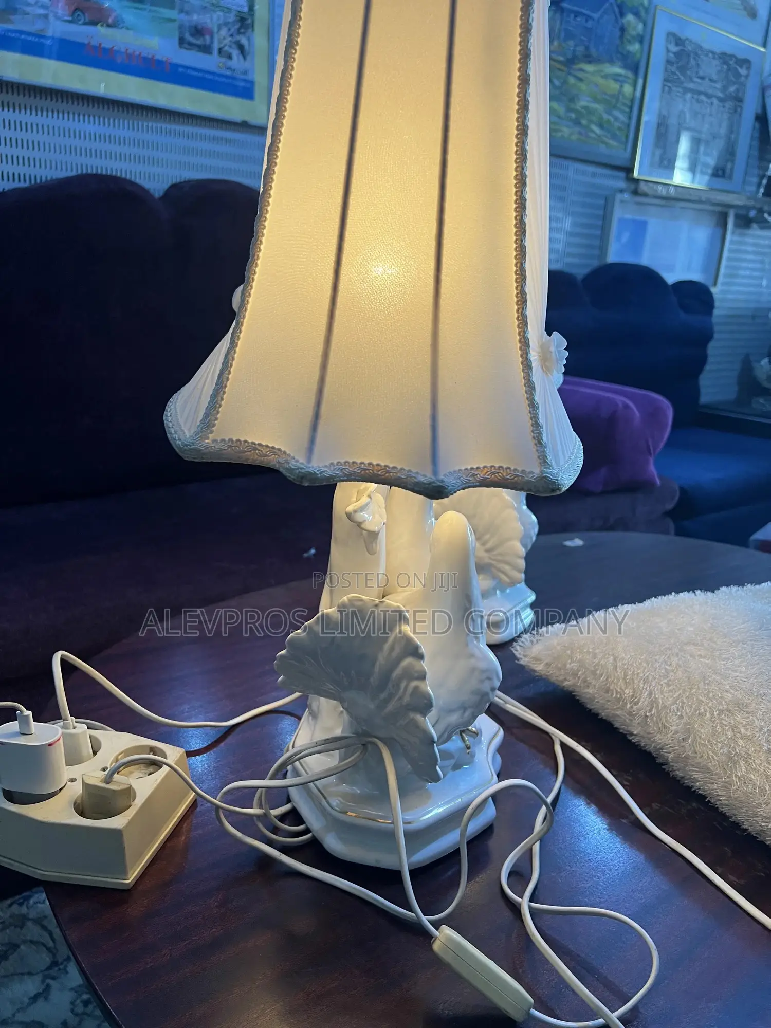 Foreign Used Pair of Ikea Bedside Dove Lamps