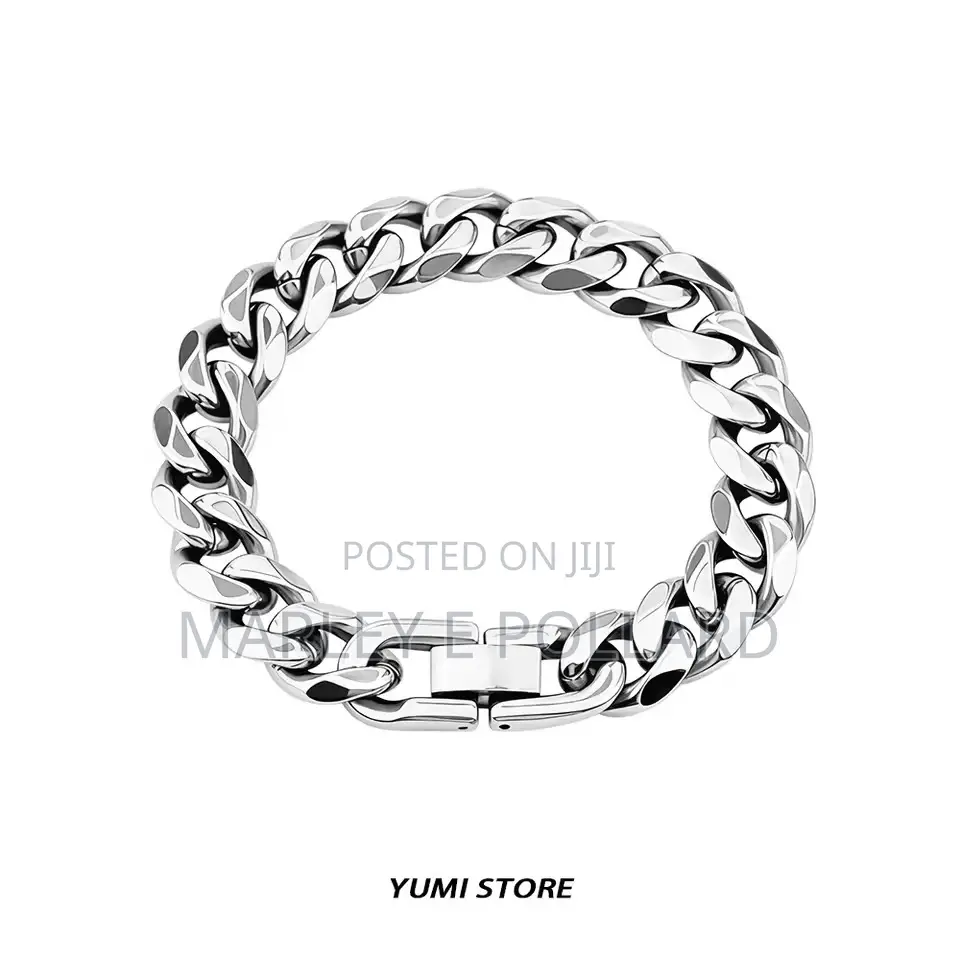 Stainless Steel Mini Cuban Trendy Silver Bracelet 20cm 7mm Chan