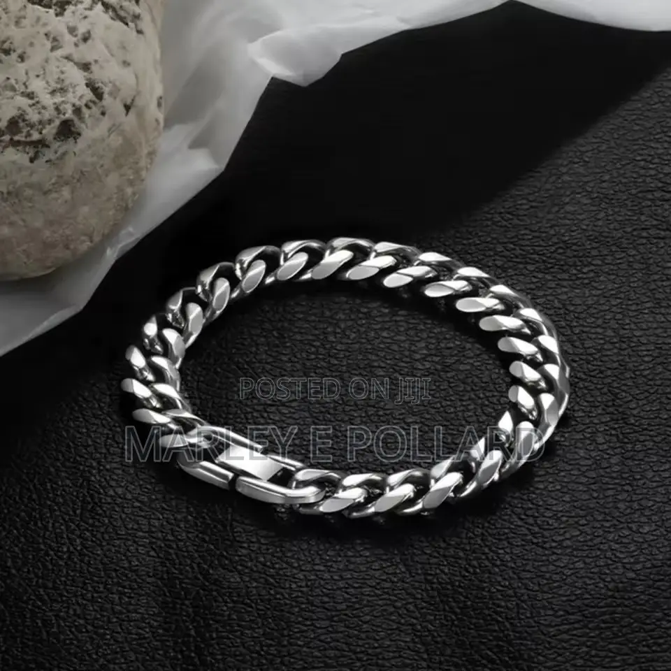 Stainless Steel Mini Cuban Trendy Silver Bracelet 20cm 7mm Chan