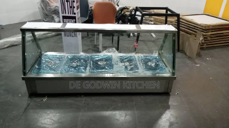 5plate Food Warmer Straight Glass