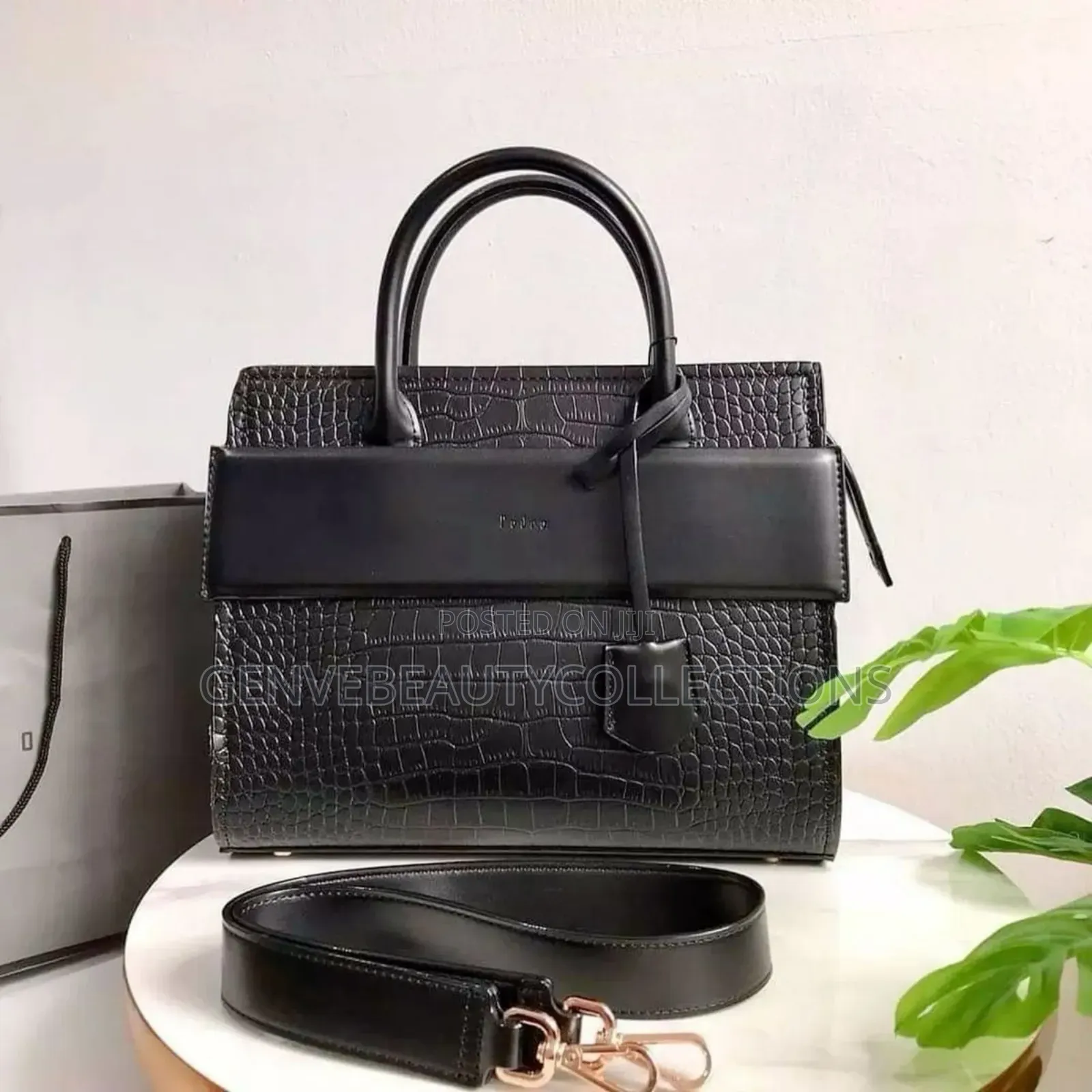 Pedro Croc-Embossed Handbag