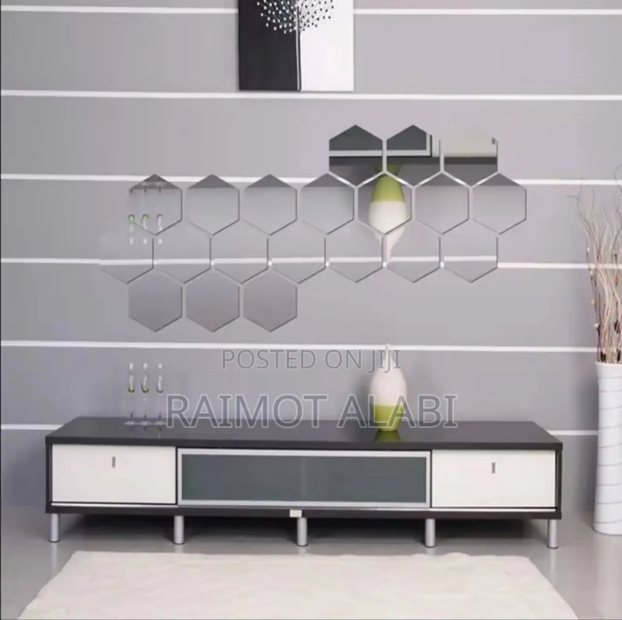 12pcs Acrylic Hexagon Decorative Mirror