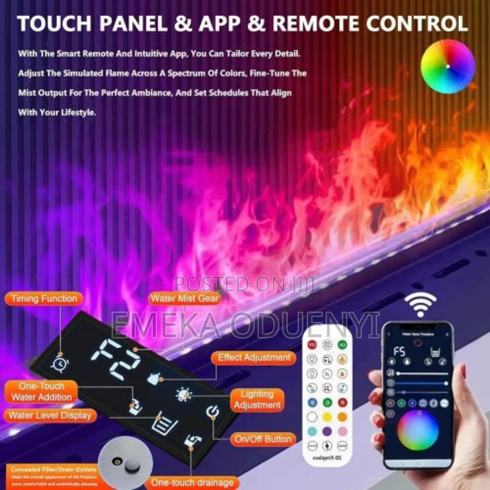 Modern Electric 3d Water Vapor Fireplace- 1mtr