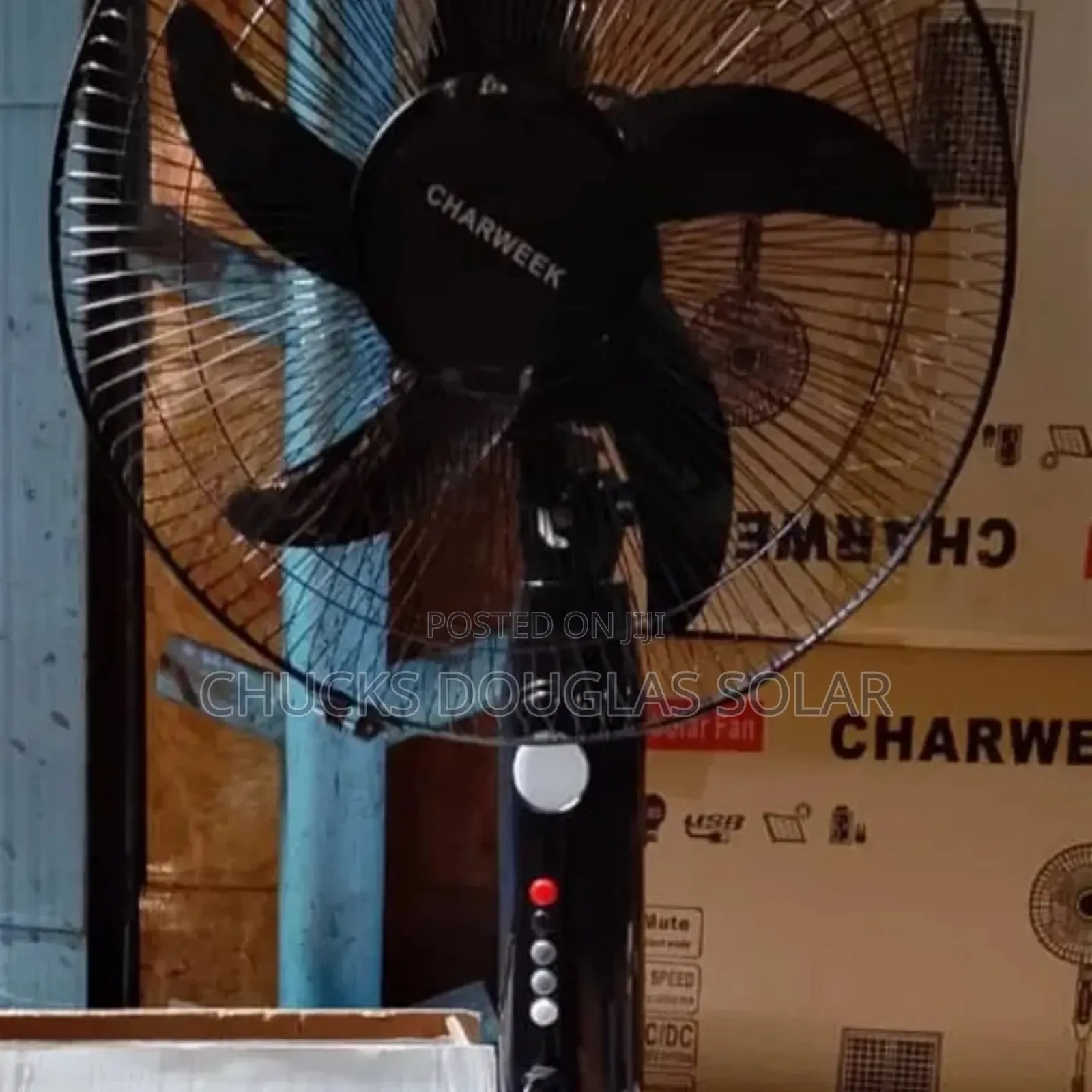 Charweek 16inches Rechargeable Solar Fan