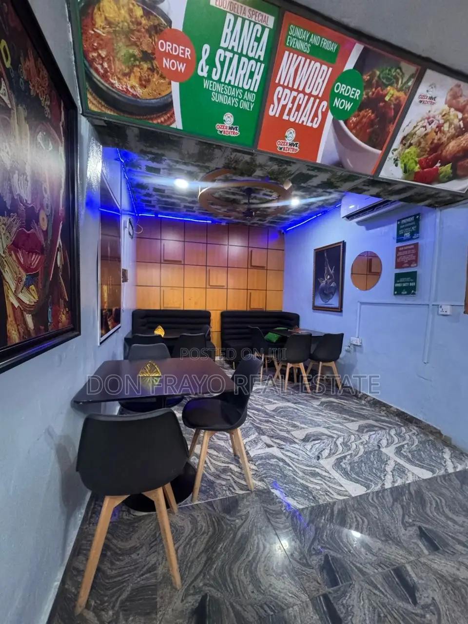 Fully Furnished Eatery Lounge, Car Wash Space to Let at New Bodija