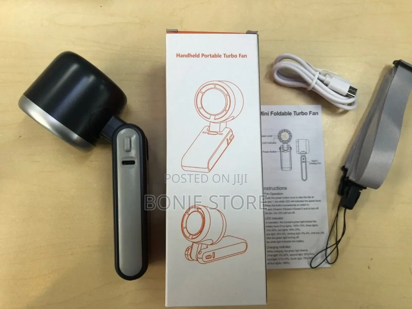 Mini Portable Handheld Turbo Fan - Rechargeable 5 Speed Cooling Fan