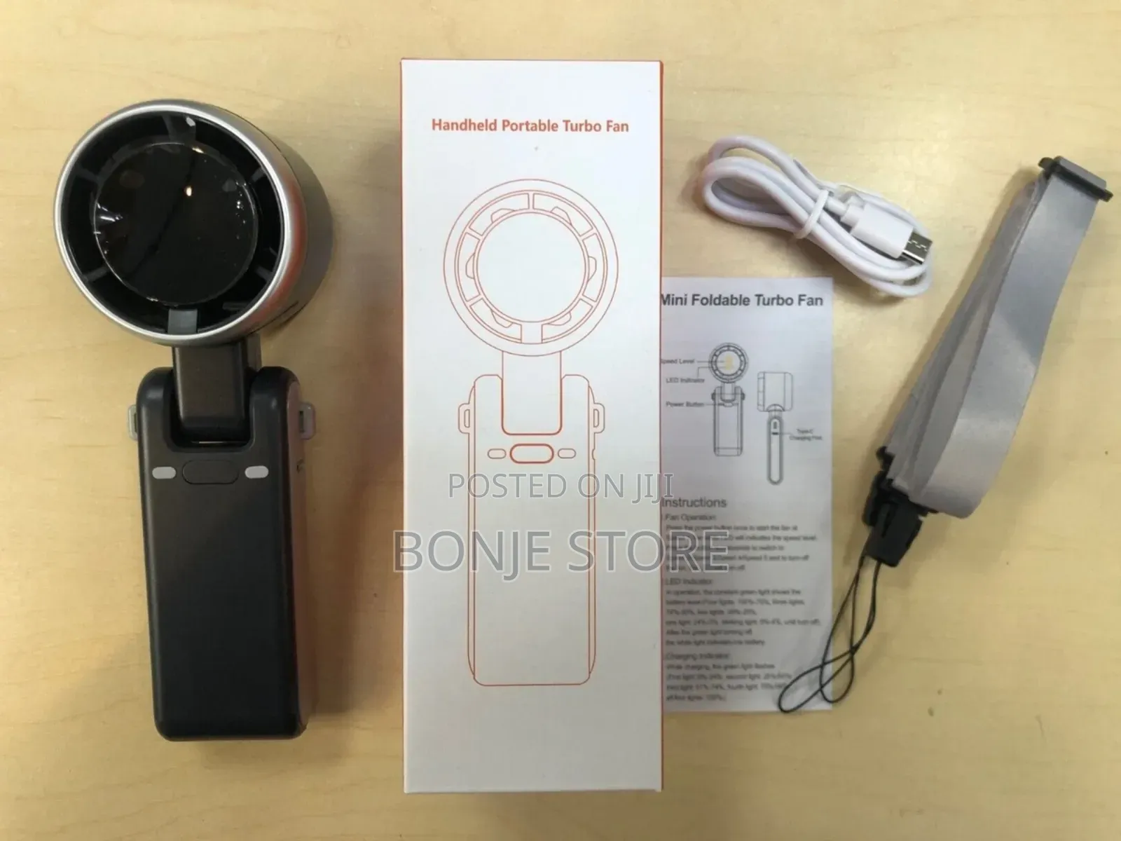 Mini Portable Handheld Turbo Fan - Rechargeable 5 Speed Cooling Fan