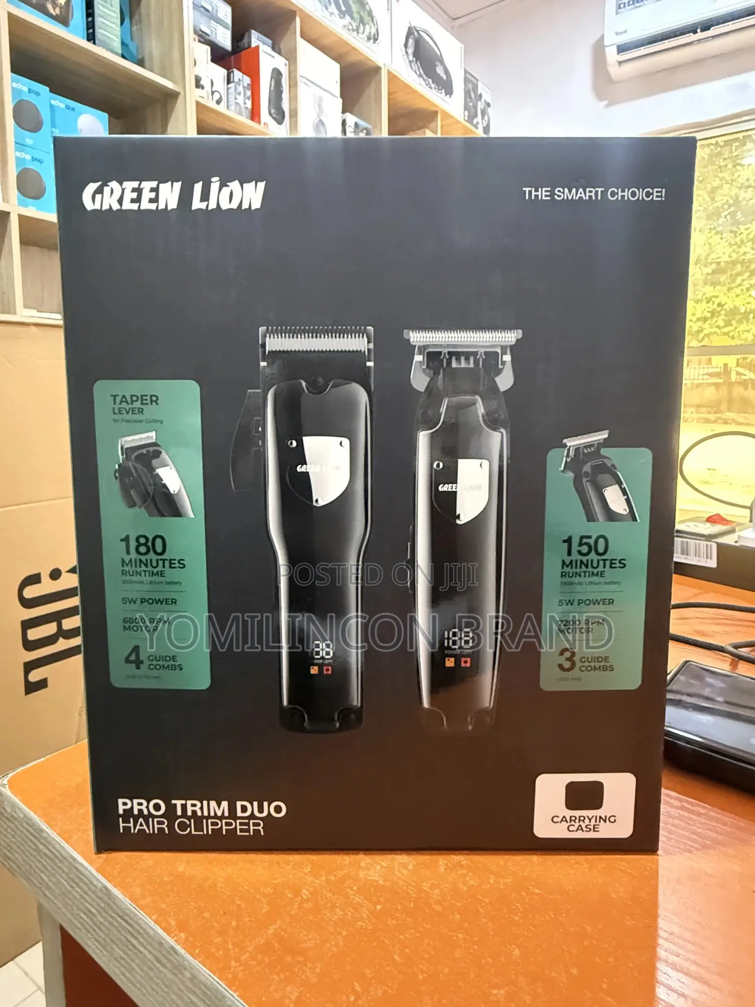Green Lion Pro Trim Duo Hair Clipper - Black