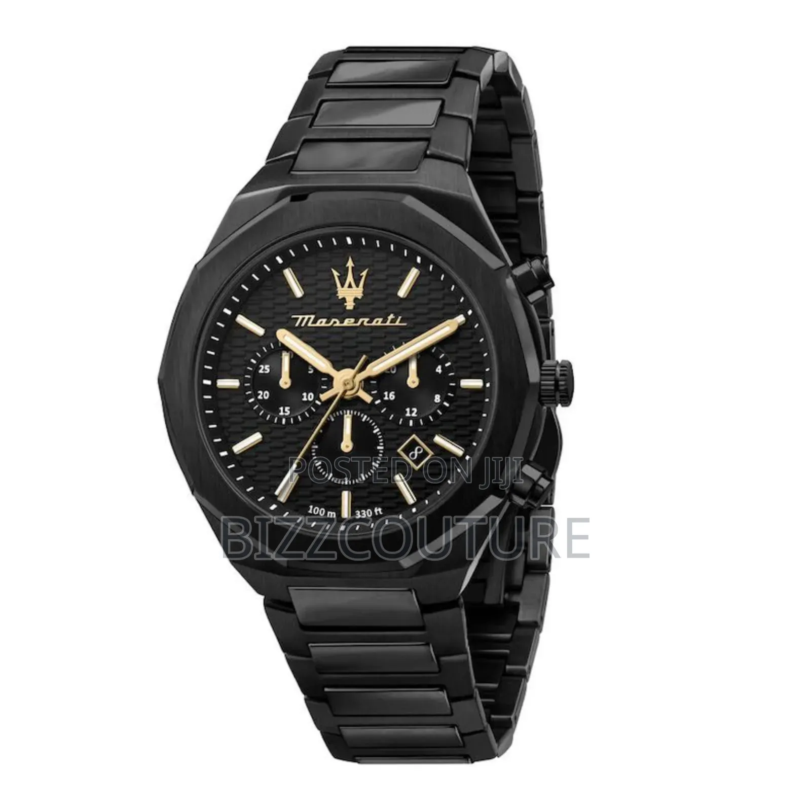 Original Maserati Stile 45mm Black Stainless Watch Available in Store