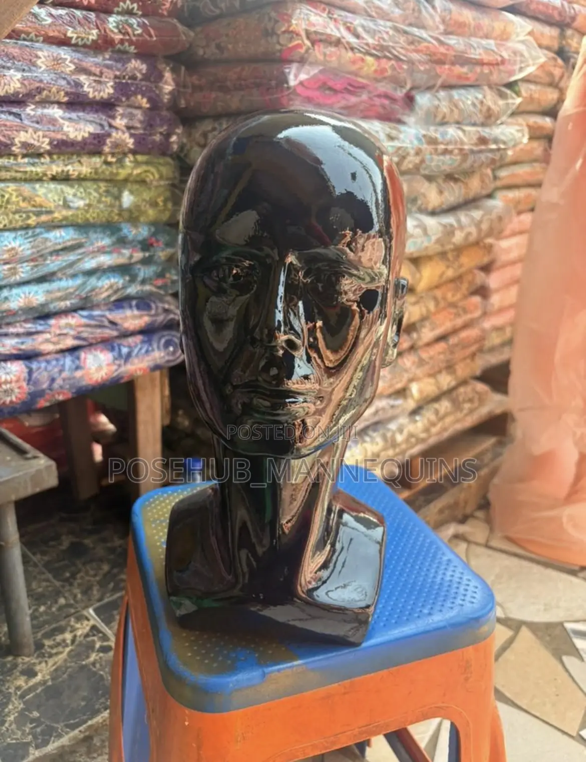 Fiber Man Head Mannequin