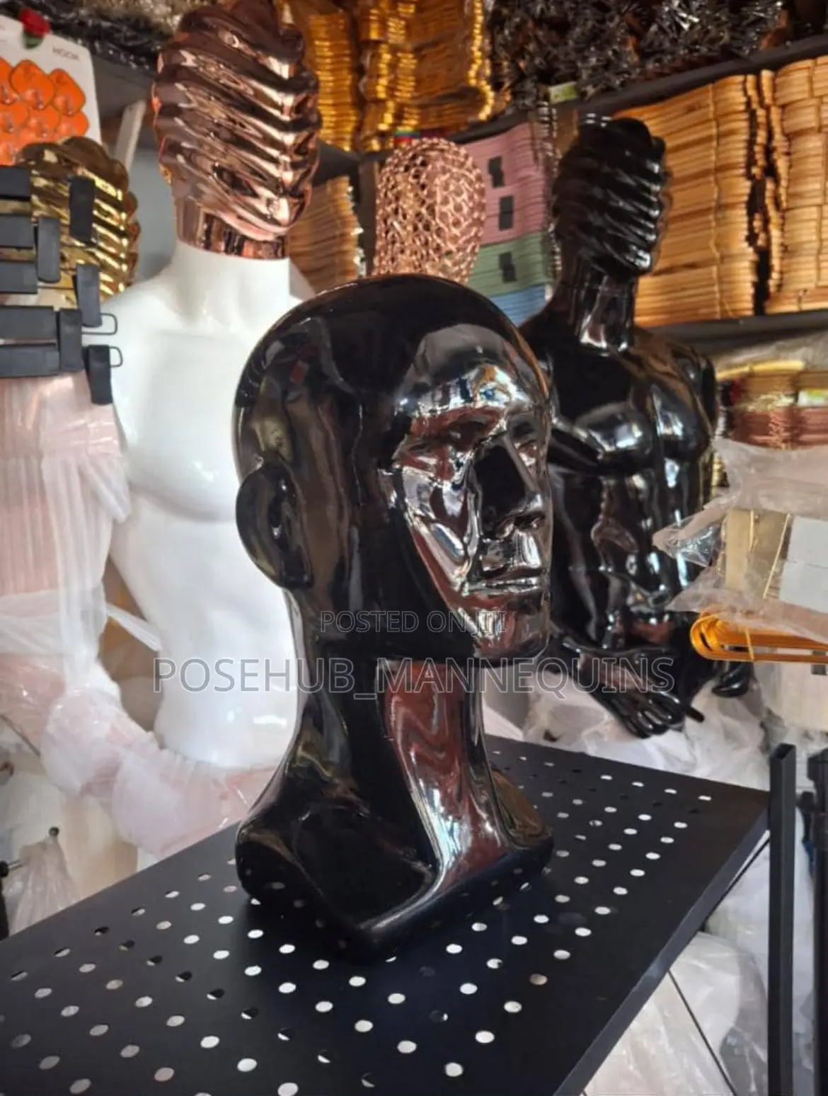 Fiber Man Head Mannequin