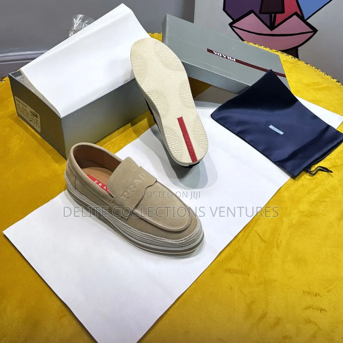*Prada Suede Apricot Loafers Available in Store*