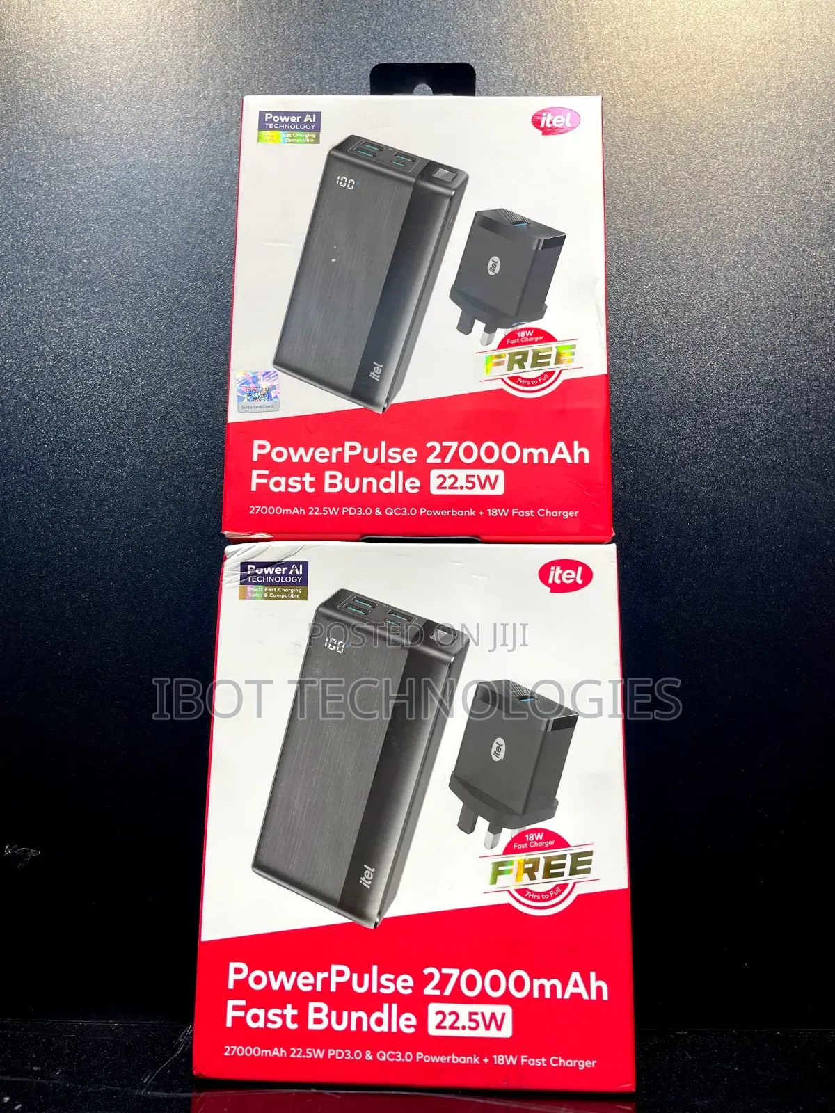 Itel 27000mah With Free 18watts Charger