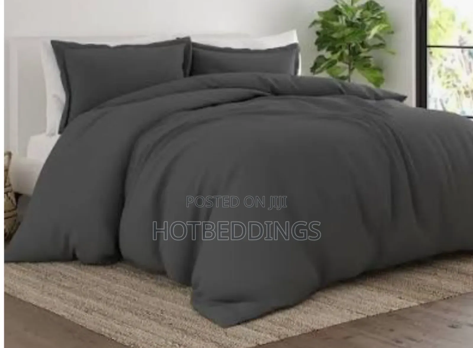 Grest Grey Duvet, Bedsheet and 4 Pillow Cases