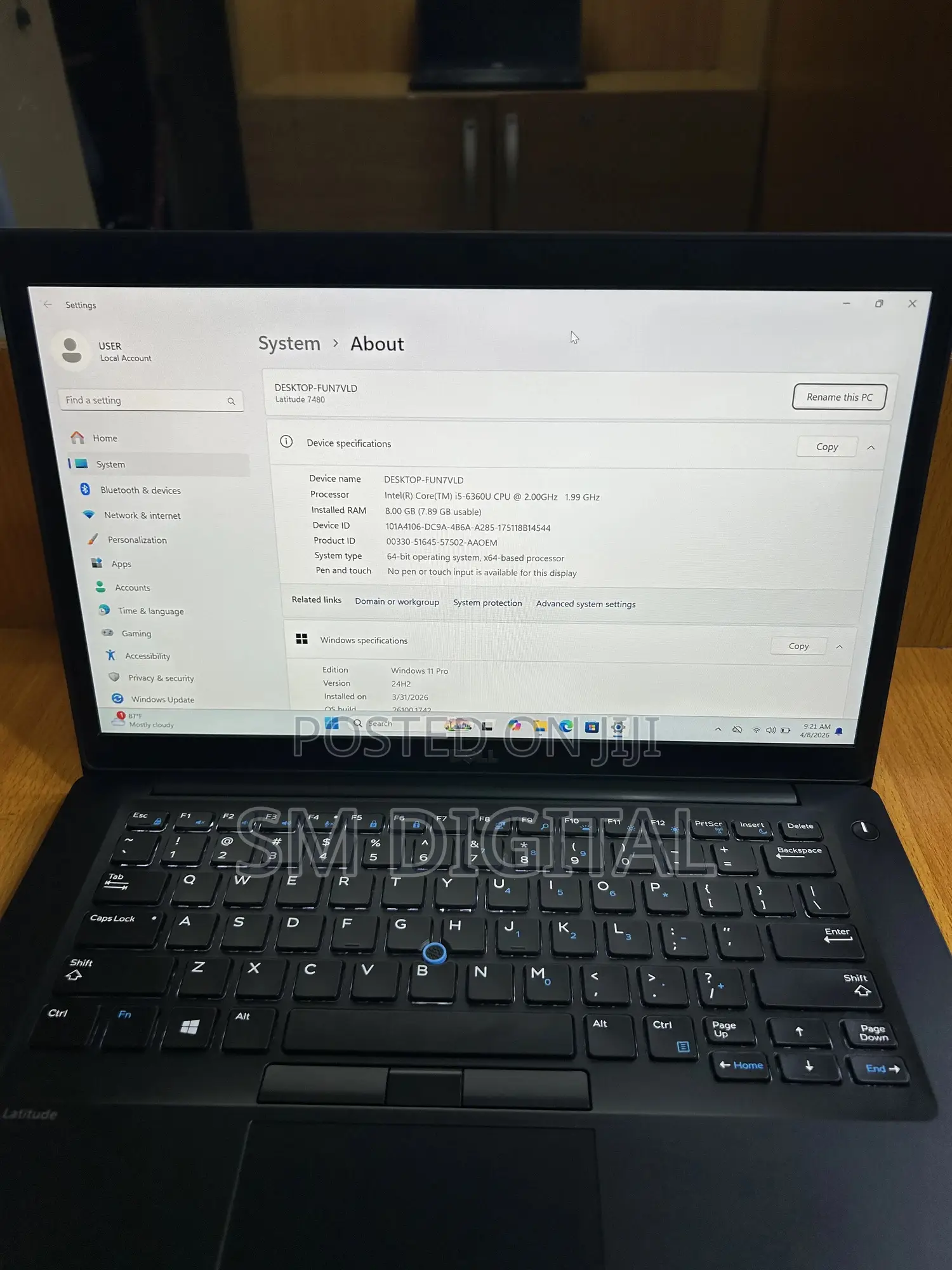 Laptop Dell Latitude 7480 8GB Intel Core i5 SSD 256GB