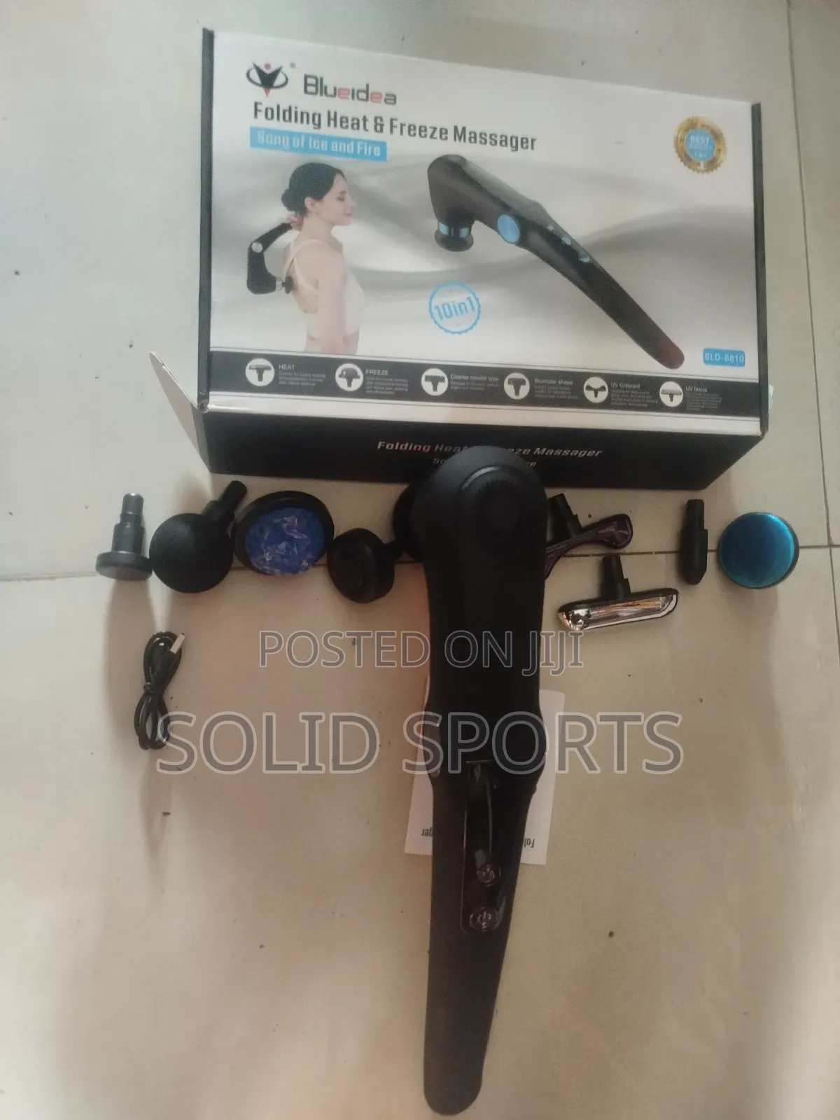 Latest Original Gun Massager With Different 10 Mouths and Hot and Cold