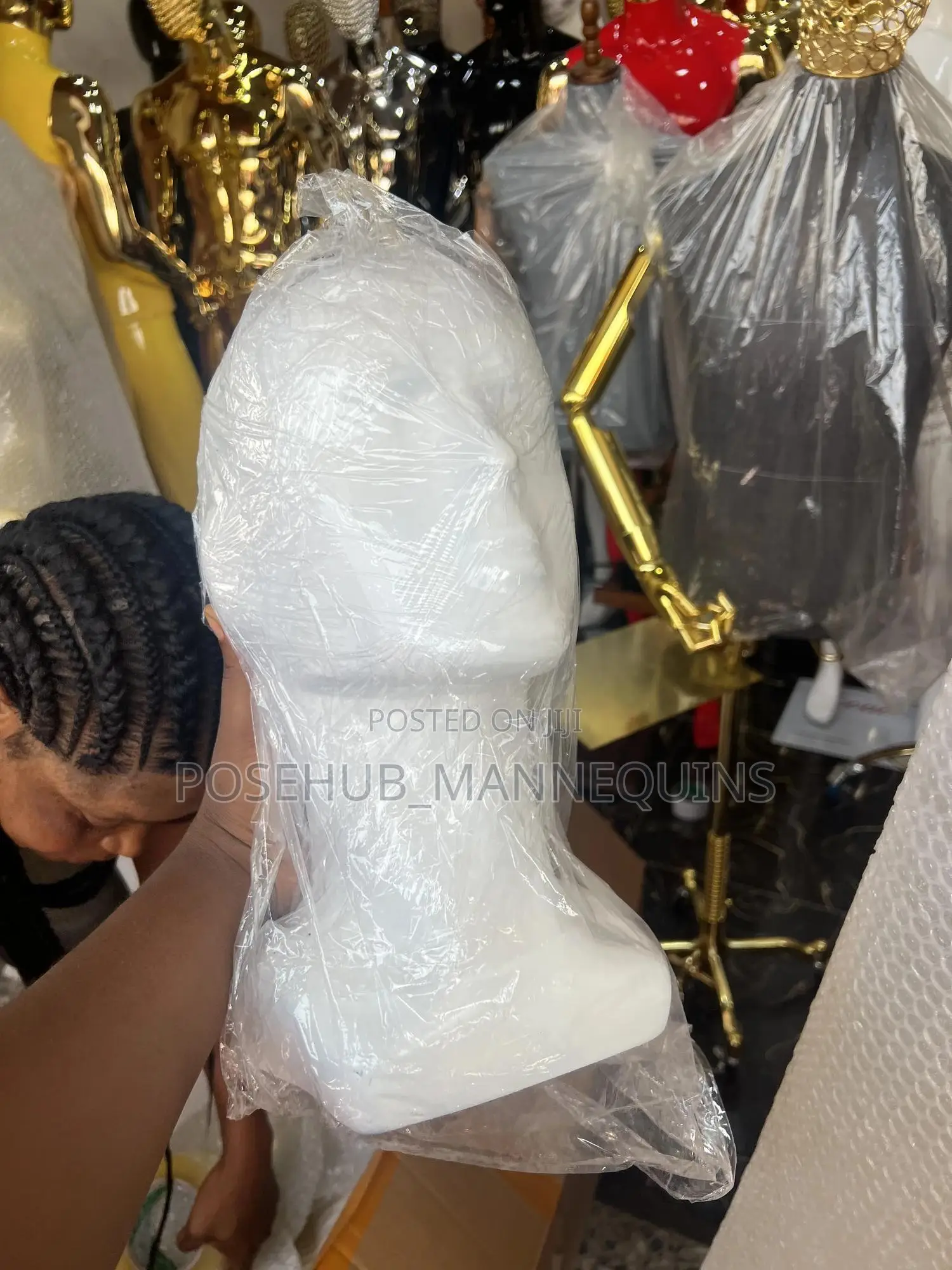 Fiber Man Head Mannequin