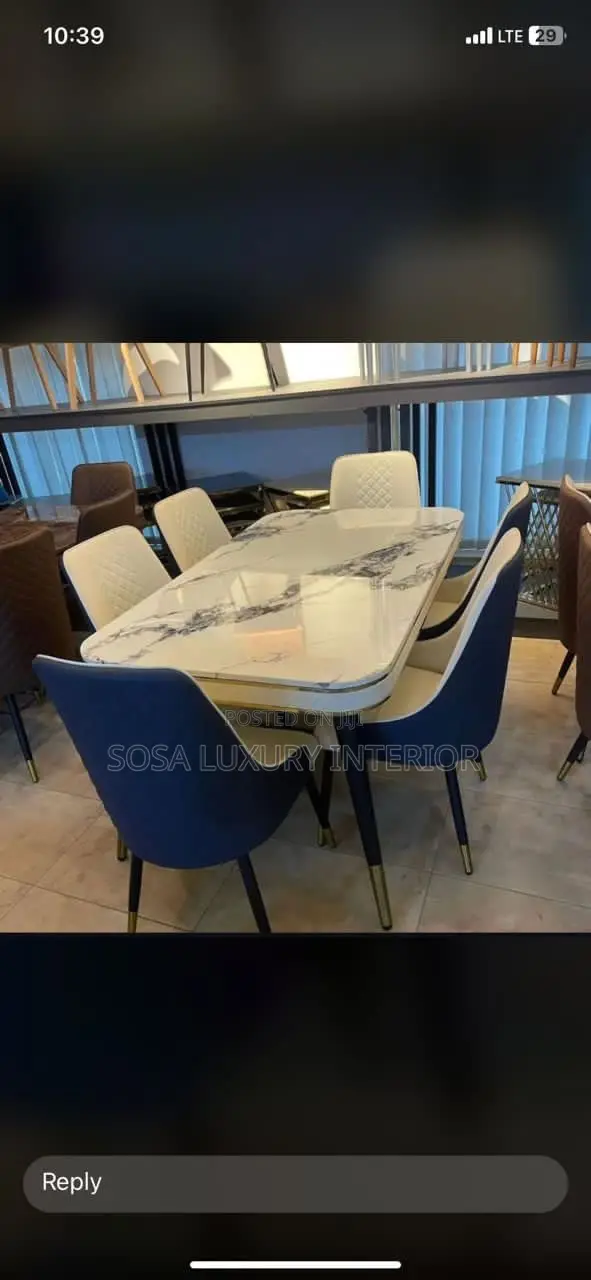 Premium Imported Luxury Marble Dining Set With 6 Chairs