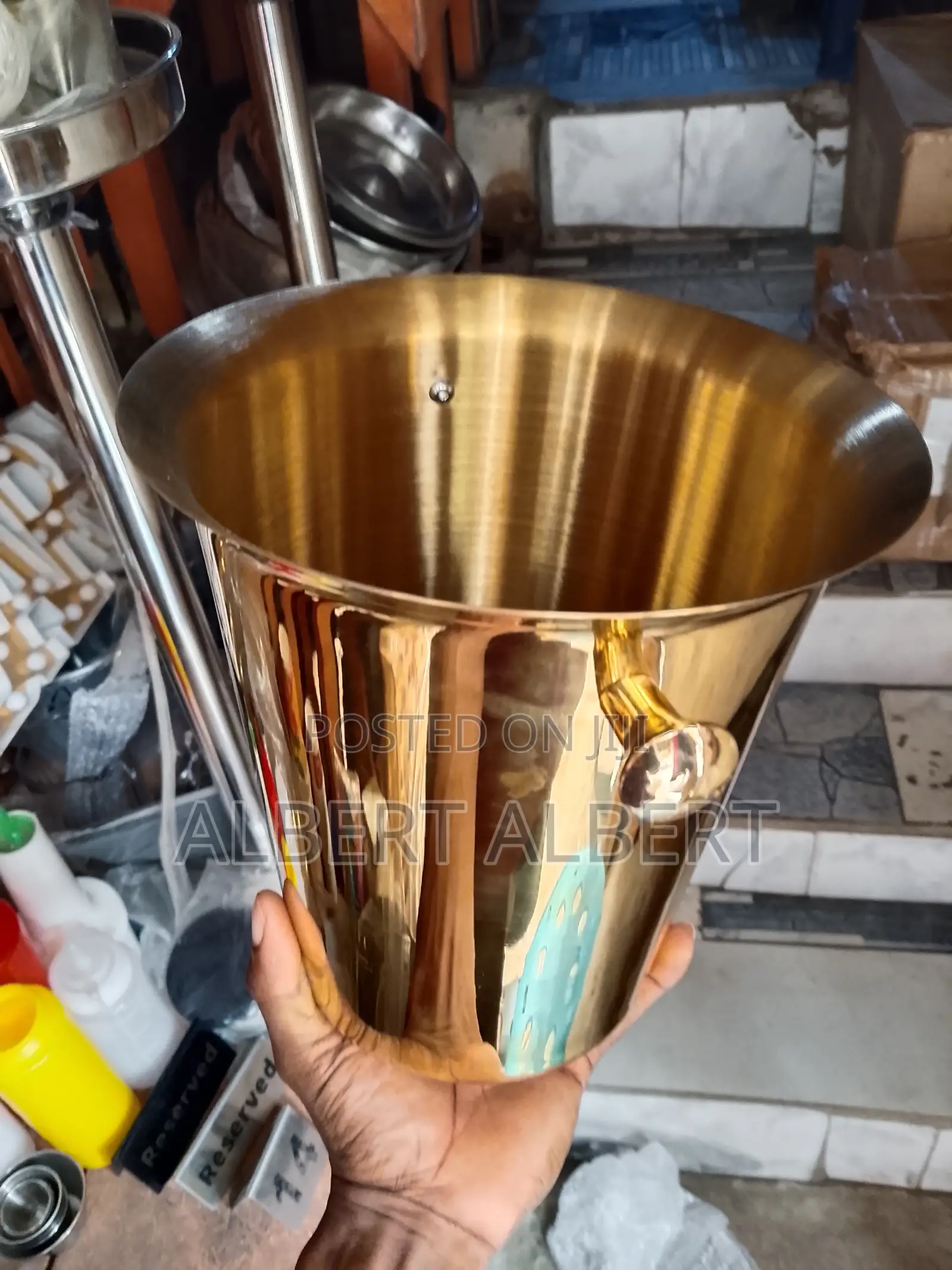 Gold 5 Litres Stainless Steel Wine Bucket