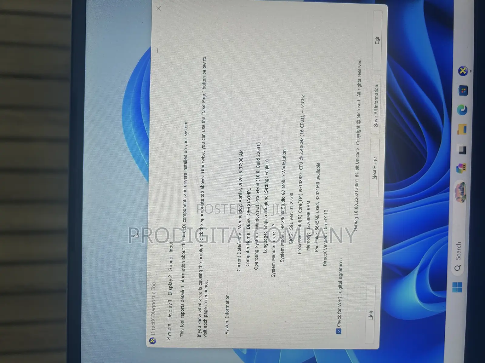 Laptop HP Zbook Studio G7 32GB Intel Core i9 SSD 512GB