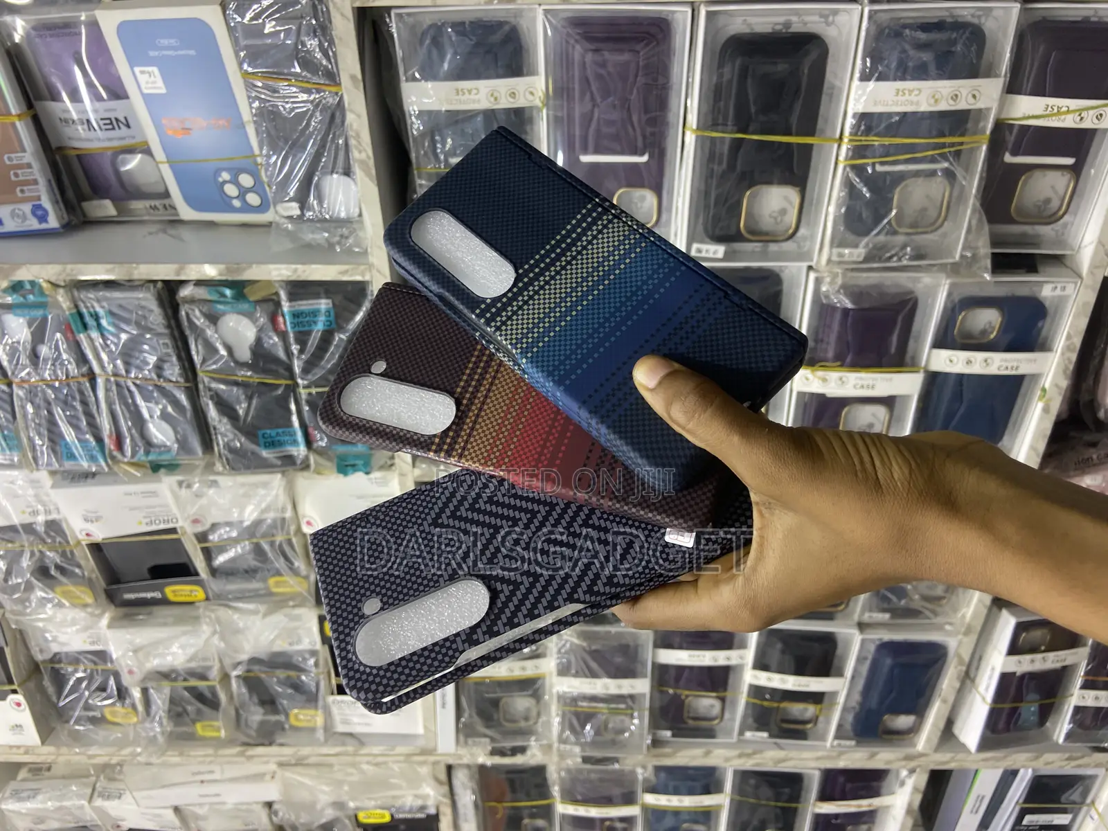 Carbon Fiber Pattern Slim Case for Samsung Fold 4,5,6 7 Shockproof