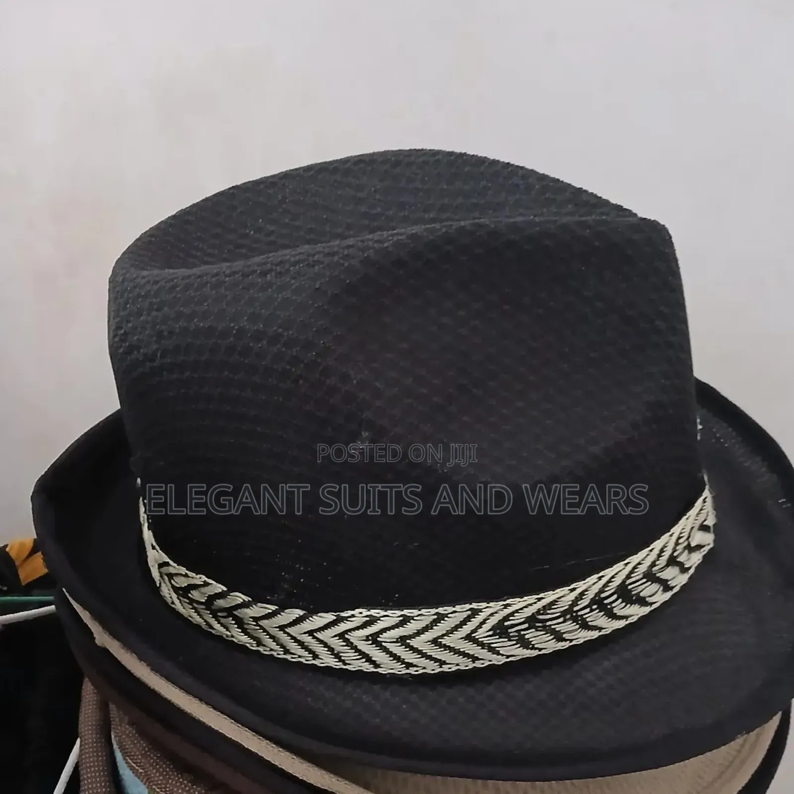 Vintage Straw Short Brim Fedora Hat For Kids