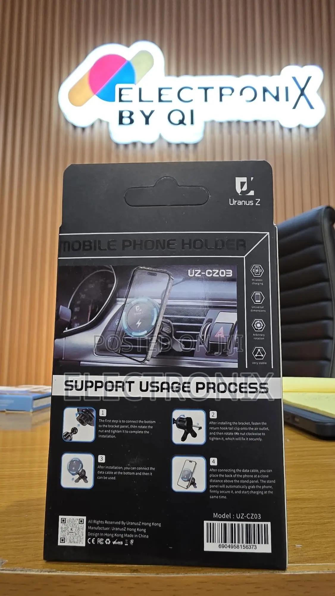 Magnetic Car Phone Holder With 15w Wireless Charger