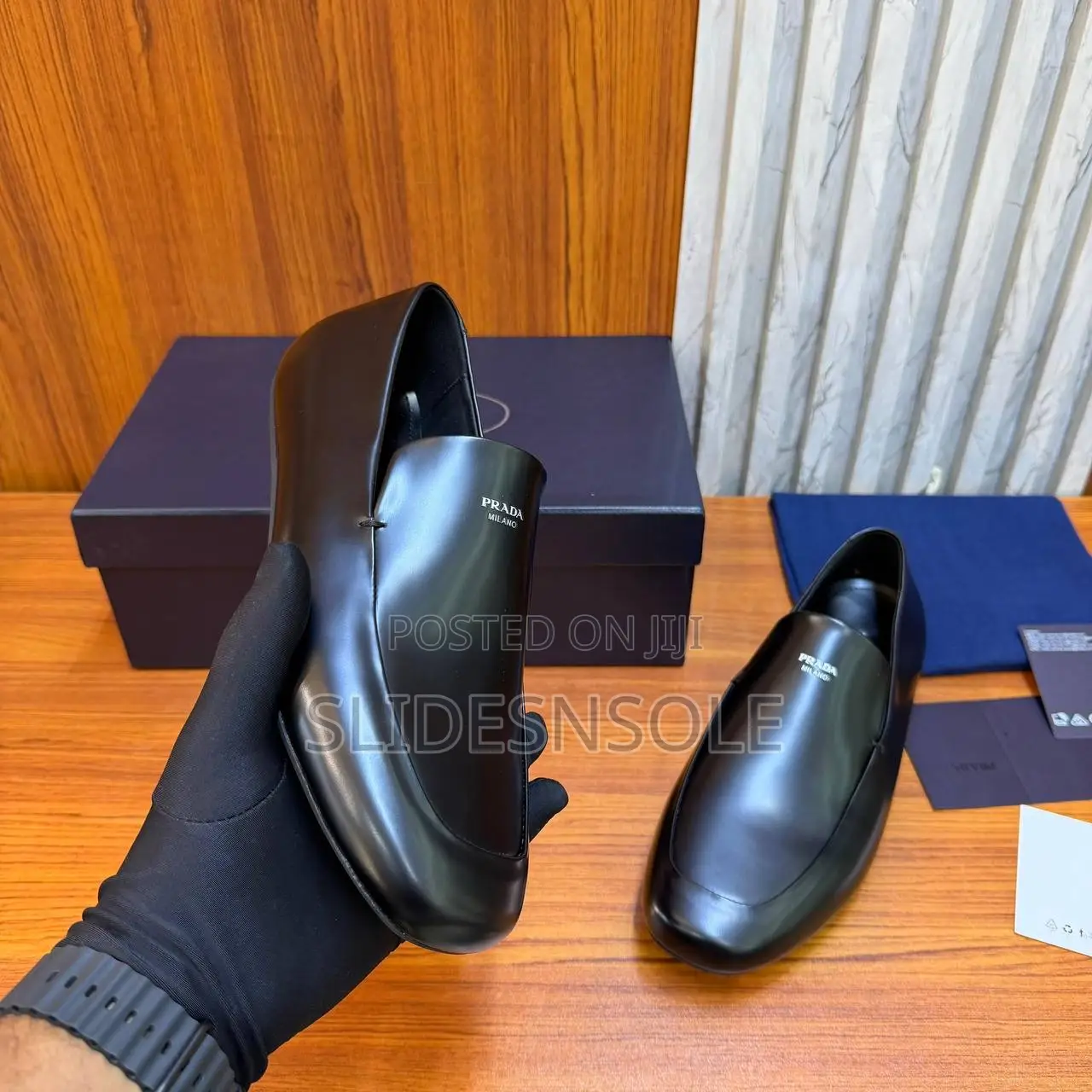 Elegant Prada Brushed Leather Loafers