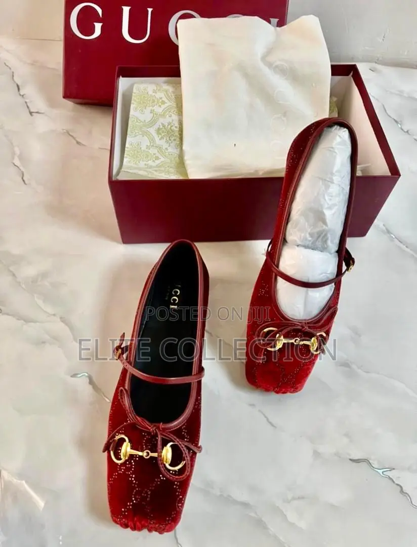 Luxury Gucci Ballerina Flat*Brown and Burgundy Fully Boxed Size:37-42