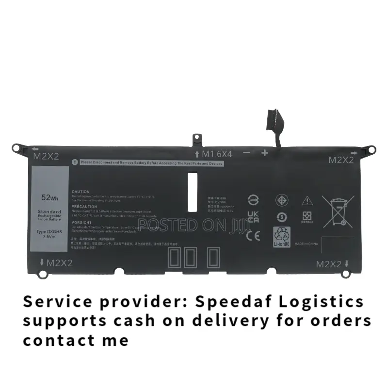 Dxgh8 Dell Xps 13-9370 13-9380 Series P82g/P113g Battery