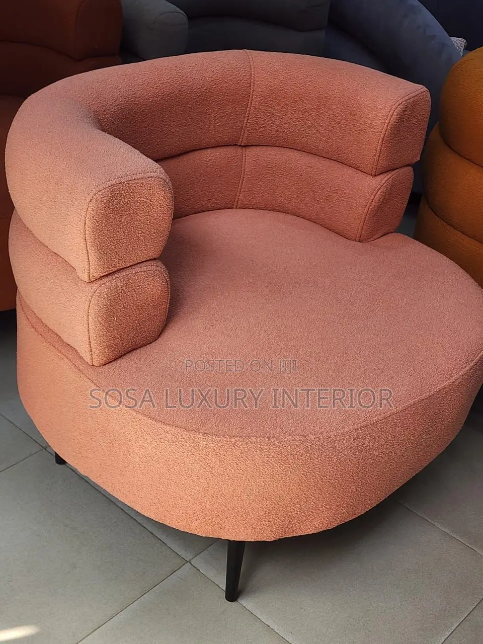 Orange Fabric Armchair