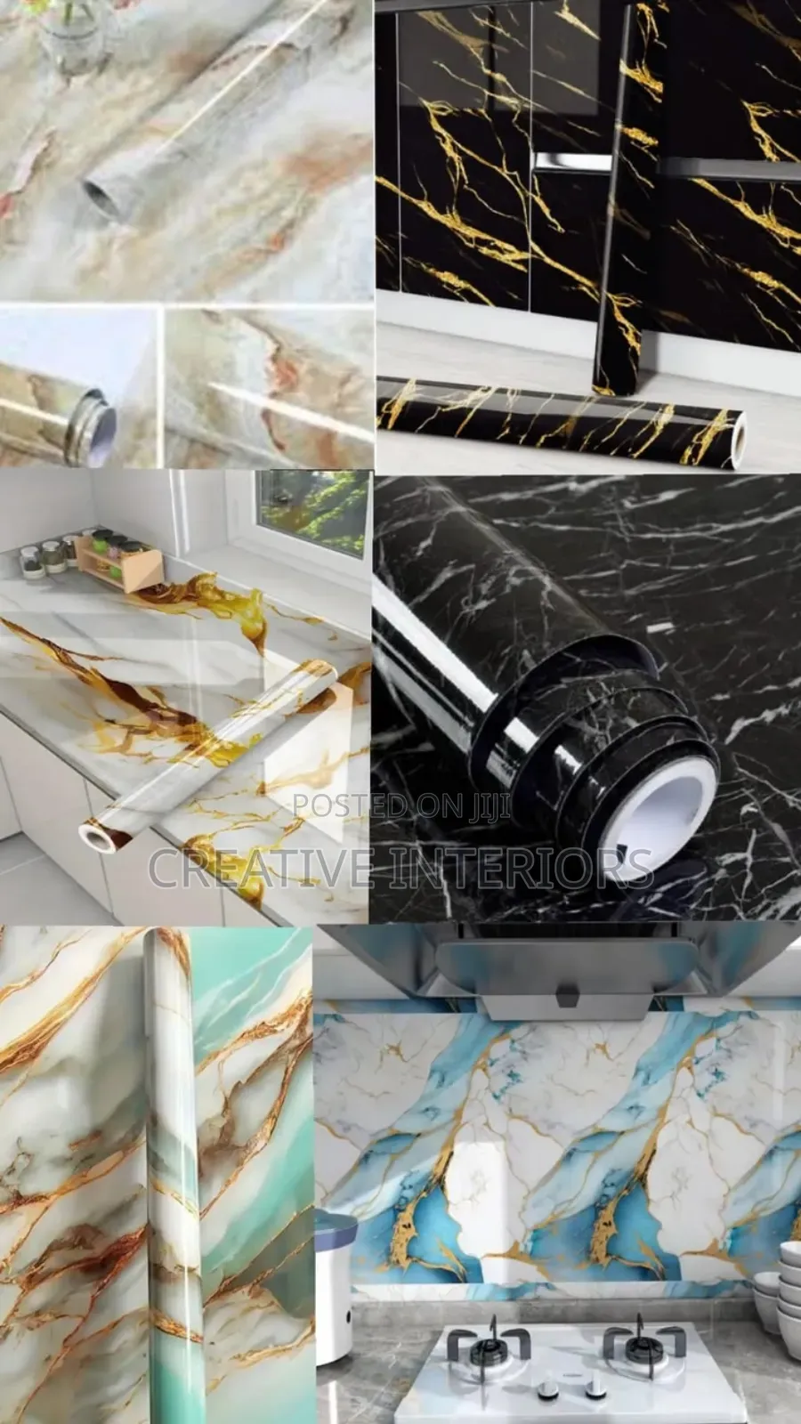 Adhesive Marble Foil Stickers
