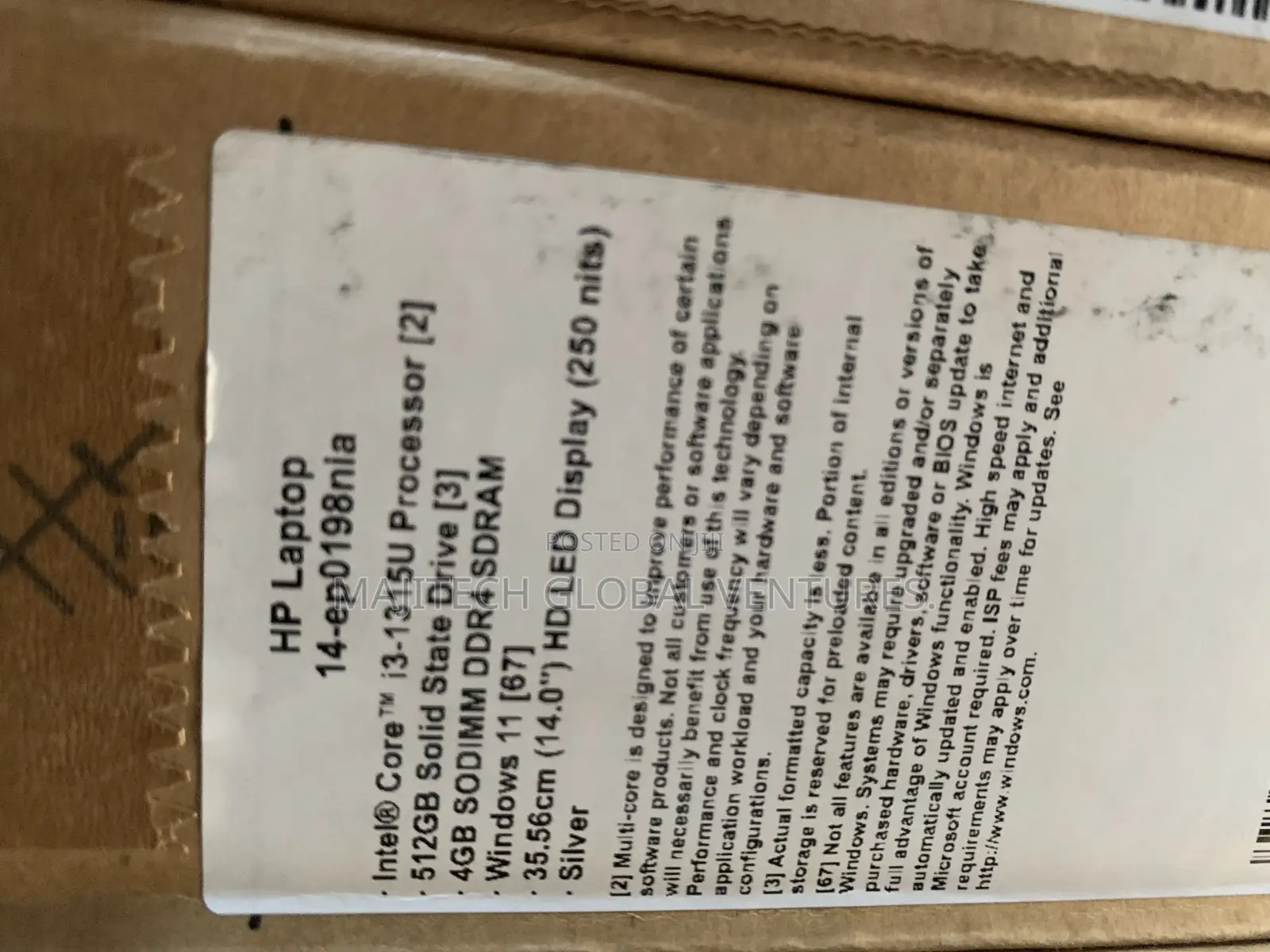 New Laptop HP 4GB Intel Core i3 SSD 512GB