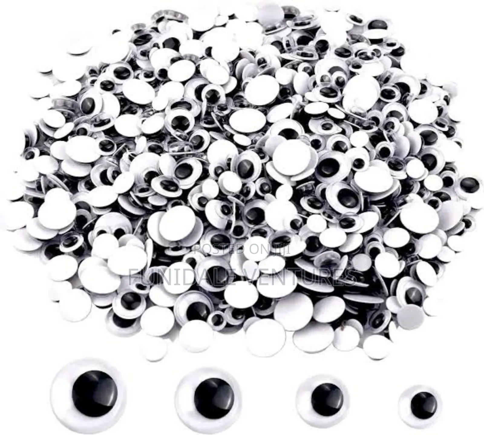 300pcs Black Googly Eyes With Self-Adhesive Mixed Packaging
