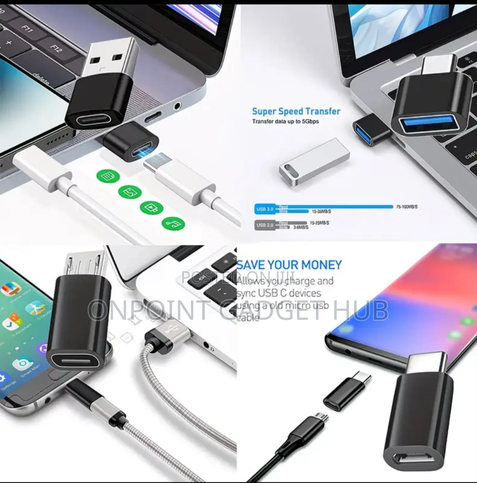 Usb Adapter, Type A, B And C